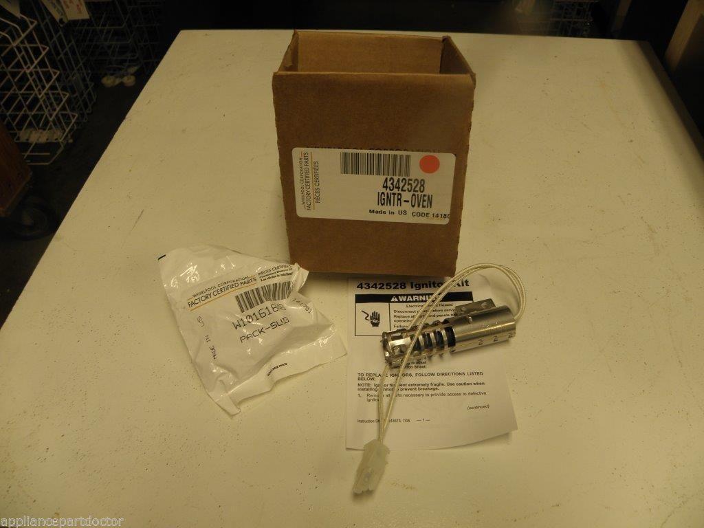 Whirlpool 4342528 Oven ignitor kit NEW IN BOX ASSEMBLY FREE SHIPPING Whirlpool 4342528 Oven ignitor kit NEW IN BOX ASSEMBLY FREE SHIPPING